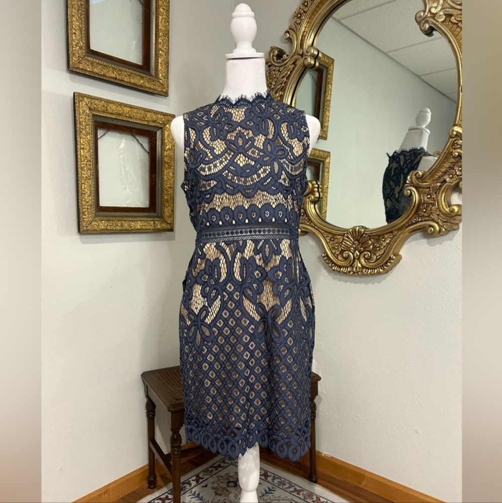 NWT Francesca Blue Lace Dress - Size M